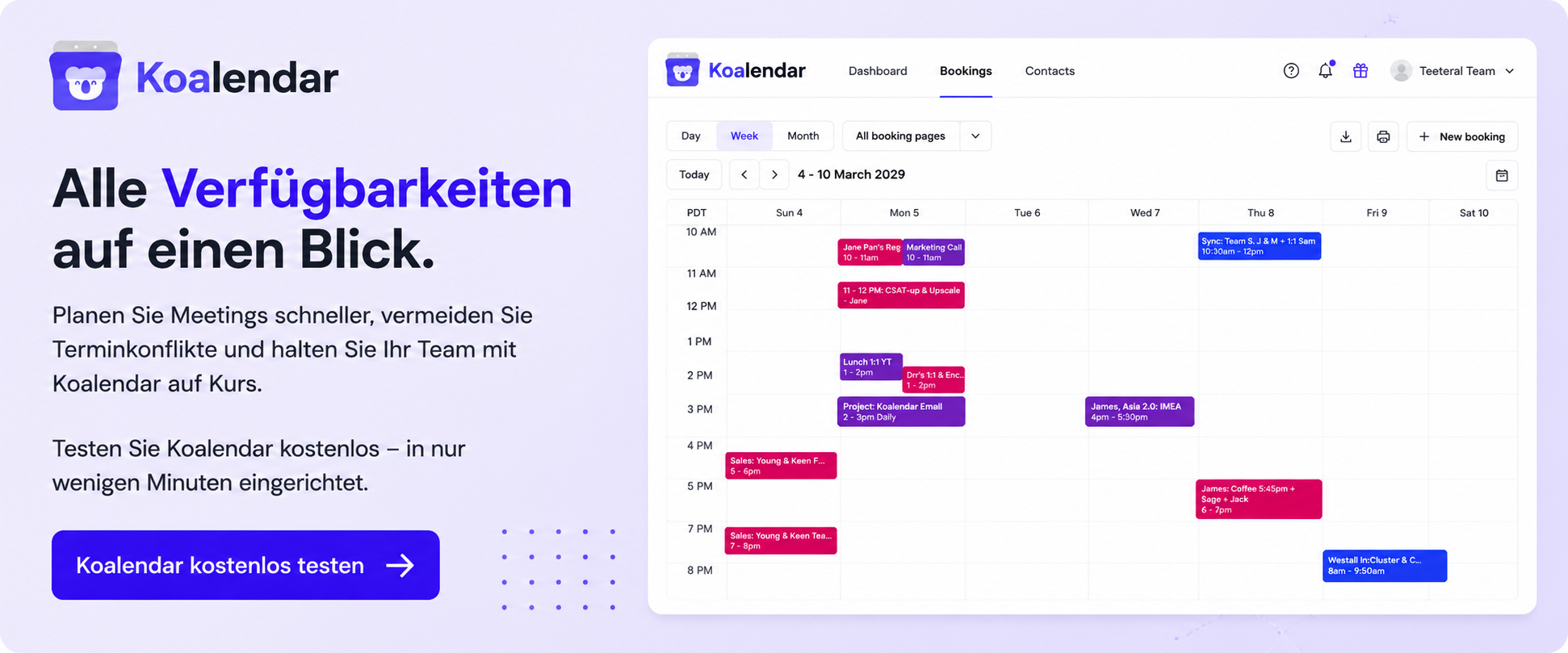 Banner de besten Teamkalender-Software Koalendar